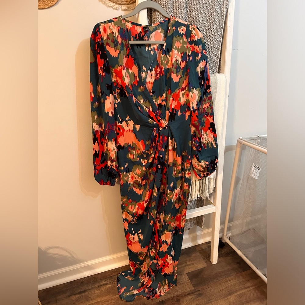 Multi color wrap dress
